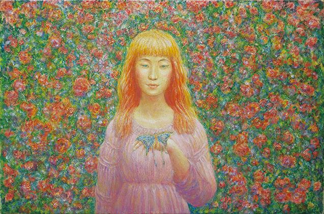 『花たちの声』(2015年作。P4号)